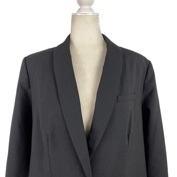 Universal Standard Rio Stretch Wool Formal Blazer Jacket Suit in Black XS 10-12 - Picture 3 of 16